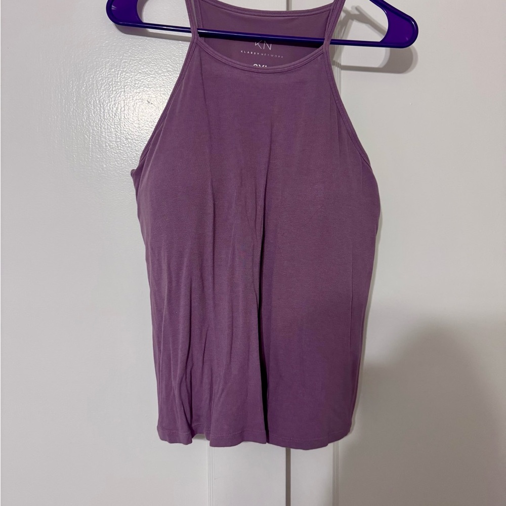 Klassy Network Plum Halter Tank Top